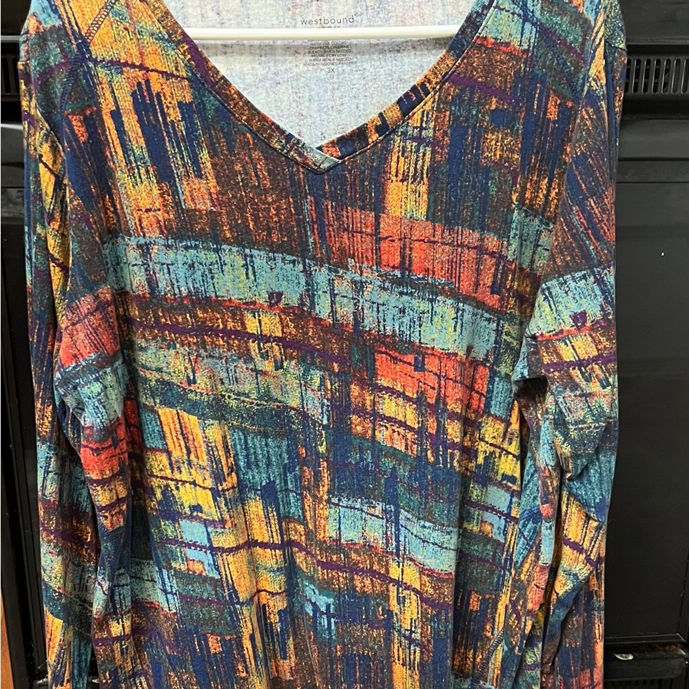 Colorful Abstract Print Women's Top